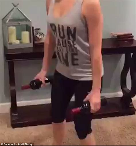 April Storeys Wine Workout Goes Viral After She Performs Bicep Curls