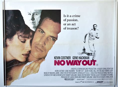 Kevin costner, sean young, gene hackman and others. No Way Out - Original Cinema Movie Poster From pastposters ...