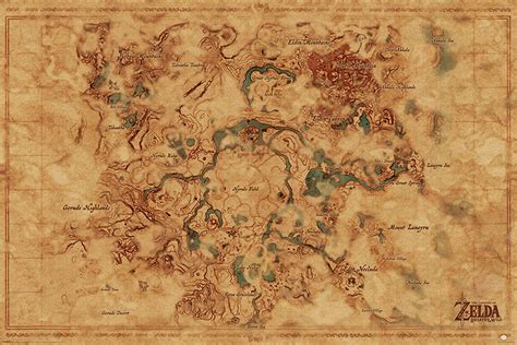 The Legend Of Zelda Breath Of The Wild Mapa Hyrule Poster 915x61 Cm