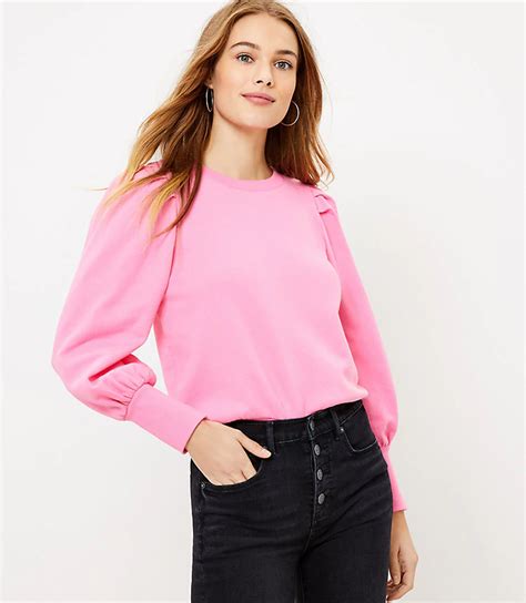 Puff Sleeve Sweatshirt Loft In 2021 Clothes Cute Outfits Puff Sleeve