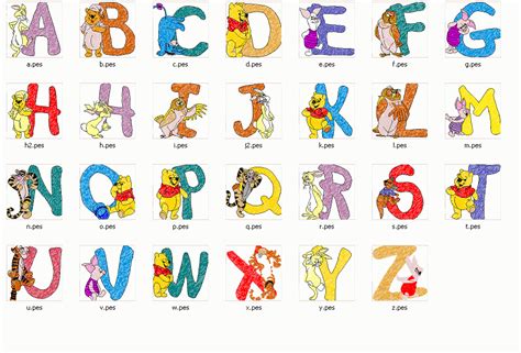 Free Printable Winnie The Pooh Alphabet Letters
