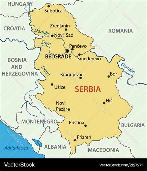 Republic Serbia Map Royalty Free Vector Image