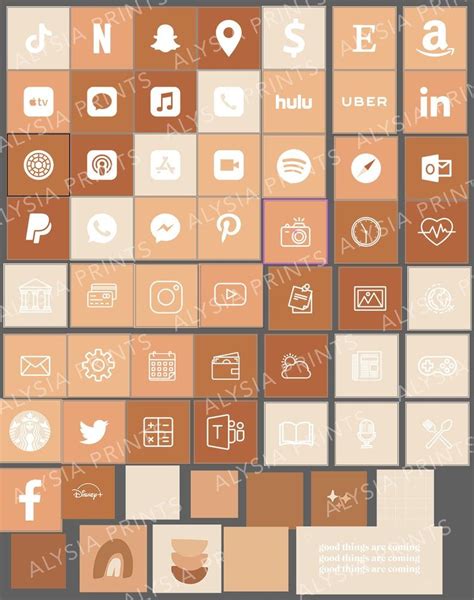 Nude Aesthetic IOS 14 Icons Brown Aesthetic Icons Etsy Iphone Photo