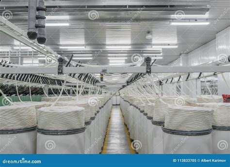 Production Of Threads In A Textile Factory Stock Image Image Of Mill