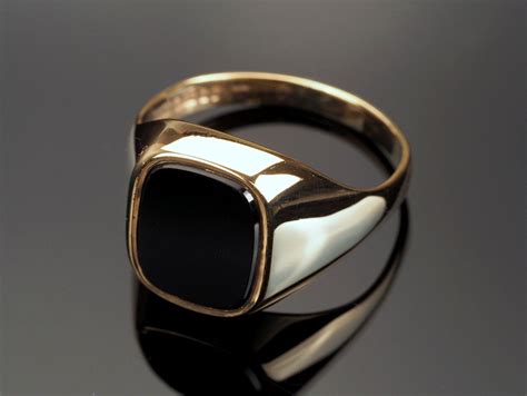 Gold Vermeil Ring Black Onyx Ring Sterling Silver 925 Wedding Ring For