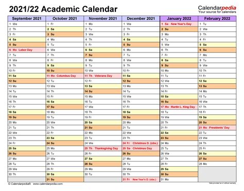2021 2022 Academic Calendar Printable Calendars 2021 2024 Calendar