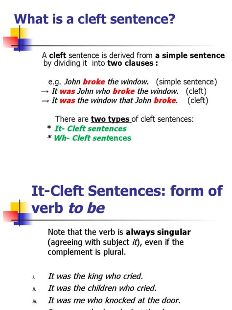 What Is A Cleft Sentence Pdf Clause Sentence Linguistics