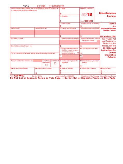 Irs 1099 Misc 2018 Fill And Sign Printable Template Online Us Legal