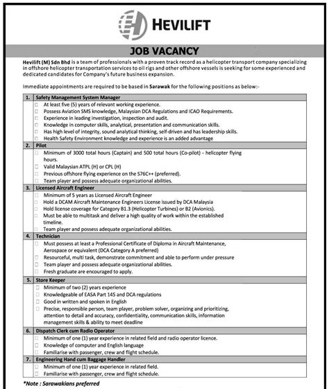 Awang tengah pledged the sarawak government would continue to assist and facilitate taiyo yuden and other multinational corporations operating at sama jaya. Oil &Gas Vacancies: Vacancies - Hevilift - Sarawak