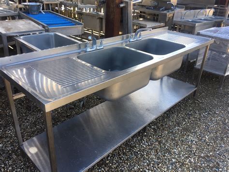 stainless steel commercial sink  double bowls  rational