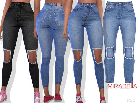 The Sims Resource Summer Ripped Denim Jeans Mirabella