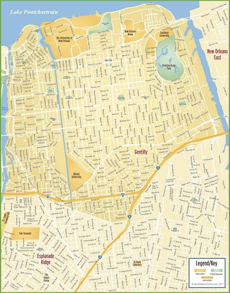 New Orleans Gentilly Map French Quarter Map New Orleans French Quarter
