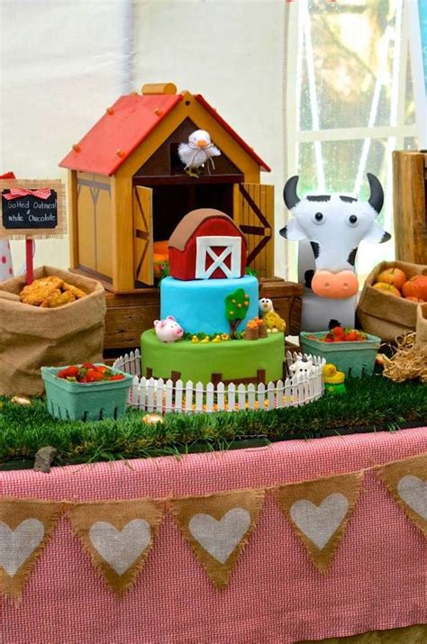 Farm Barnyard Birthday Party Planning Decor Ideas Styling Cake
