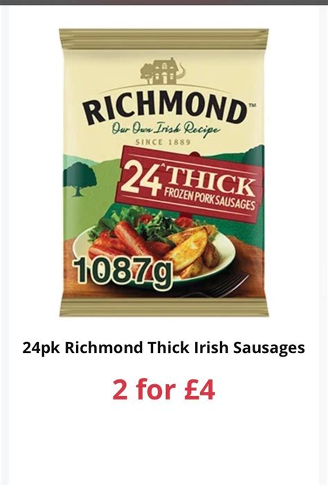 2 X 24 Pack Thick Richmond Sausages £4 At Farmfoods Hotukdeals