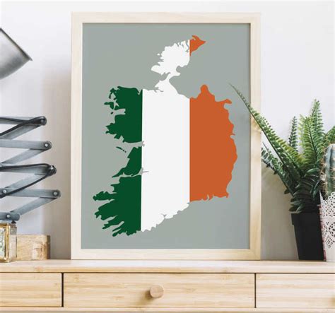 Flag Map Of Ireland Wall Sticker Tenstickers
