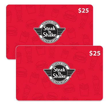 Could it get any better than that? Steak N Shake $50 Value Gift Cards - 2 x $25 - Sam's Club