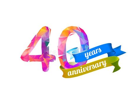 Cuarenta Años De Aniversario Con Confeti Colorido Ilustración Del