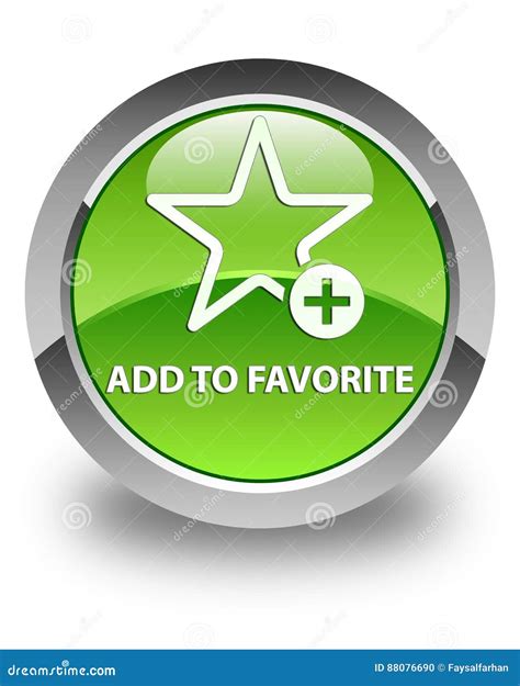 Add To Favorite Glossy Green Round Button Stock Illustration
