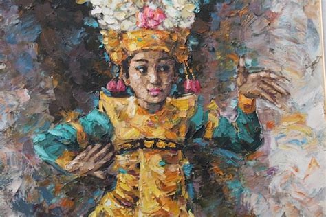 Xl Balinese Dancer Original Oil Painting Ubud Bali