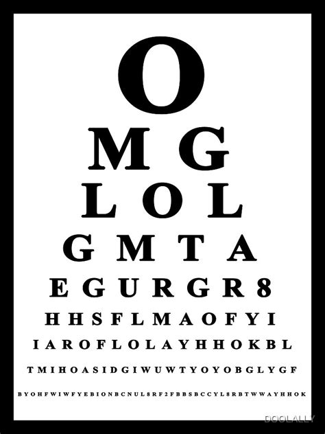 Eye Test Text Word Art Poster By Doolally Redbubble