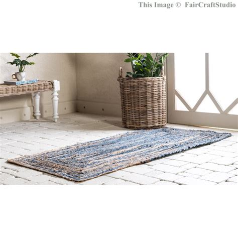Cotton Braided Runner Rug Recycled Handmade Multicolor Woven Etsy