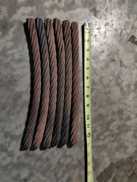 Lot Of Six 34 X 12 Wire Rope Steel Cable For Damascus Knife Forge