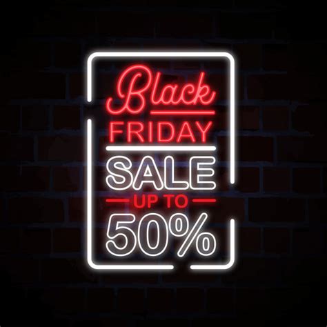 Premium Vector Black Friday Sale Neon Style Sign Illustration