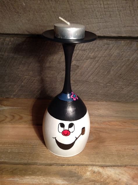 Frosty The Snowman Wine Glass Candle Holder Snowman Wine Etsy