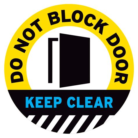 Yellow Do Not Block Door Keep Clear Floor Decal Excelmark