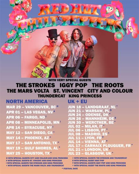 Red Hot Chili Peppers TOUR DATES TICKETS The Strokes US North