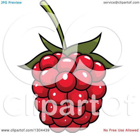 Clipart Of A Cartoon Shiny Raspberry Royalty Free Vector
