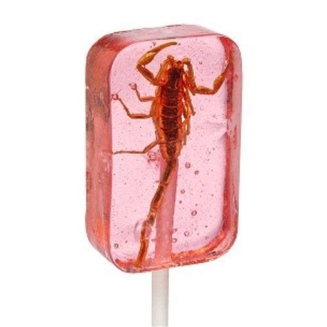 Scorpion Lollipop Candy Fear Factor Real Insect Gag T Strawberry