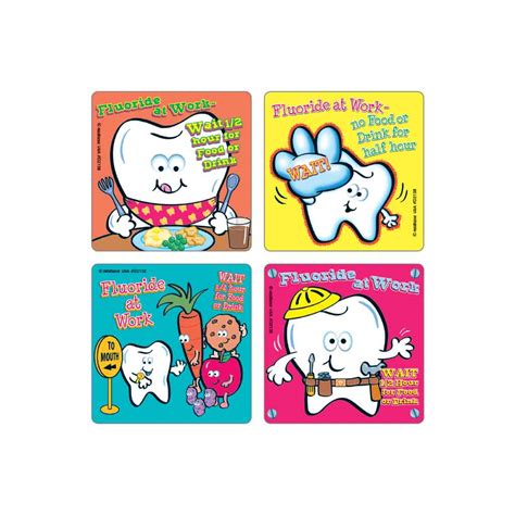 Wait Fluoride Working Asst Dental Stickers