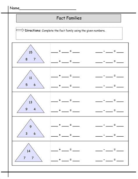 Blank Fact Family Worksheets | Activity Shelter