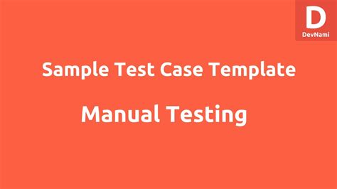 Sample Test Case Template Excel