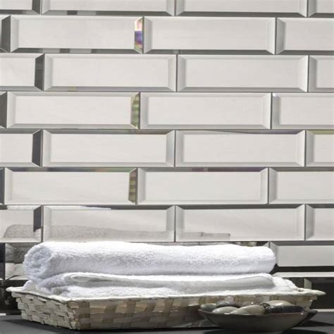 Mirrored Subway Tile Backsplash Amazon Com Squarefeet Depot 3 X 6