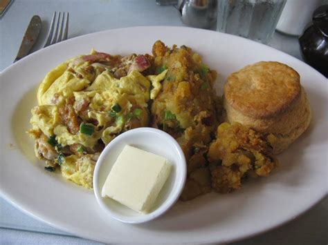 Corn succotash & white cheddar omelette 15. Brenda's French Soul Food, 652 Polk Street, Tenderloin ...