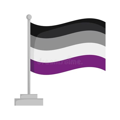 Bandera Asexual Del Orgullo En Una Forma Del Movimiento Del Cepillo Ilustraci N Del Vector