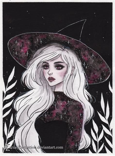 Pink Galaxy Witch Day 22 Inktober18 By Aria Illustration On Deviantart