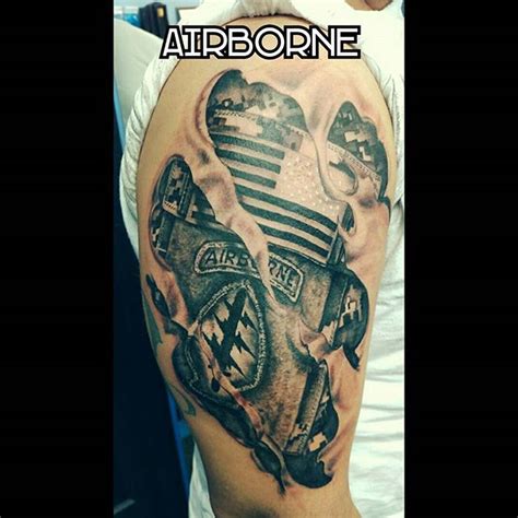 Army Airborne Ranger Left Shoulder Tattoo Veteran Ink