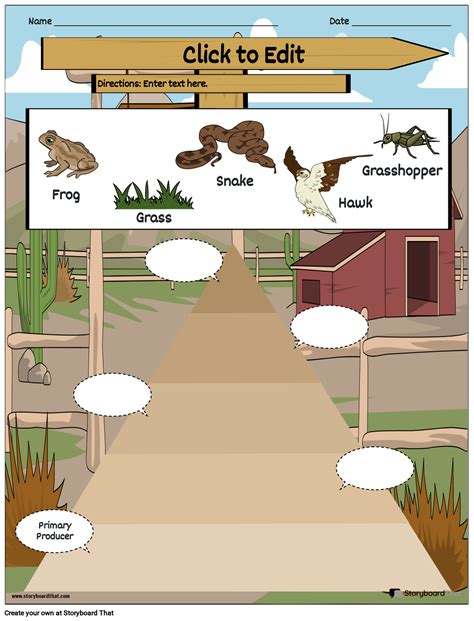 Food Chain Handout With Desert Design Storyboard