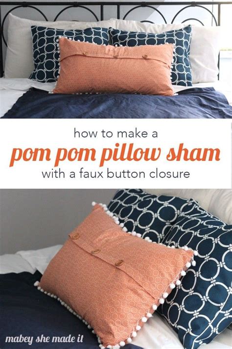 Pom Pom Pillow Sham Tutorial • Mabey She Made It Pom Pom Pillow Diy
