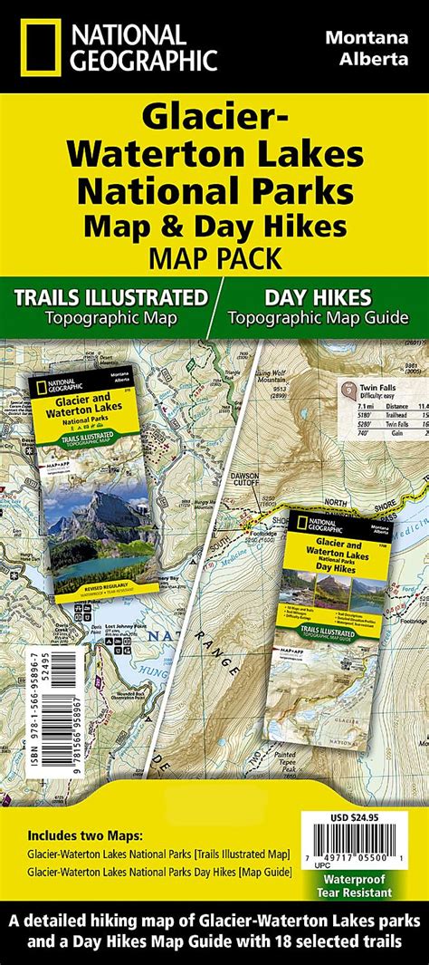 Glacier Waterton Lakes Day Hikes And National Parks Maps Map Pack Bundle