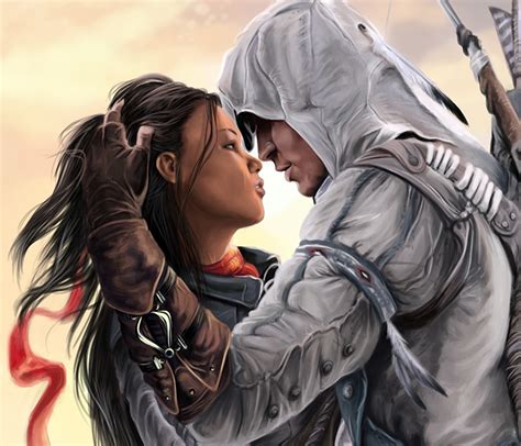 Картинка Assassins Creed Assassins Creed 3 воин Мужчины Влюбленные