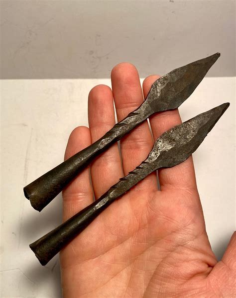 Antique African Iron Barbed Spear Head Set From 1800s Etsy