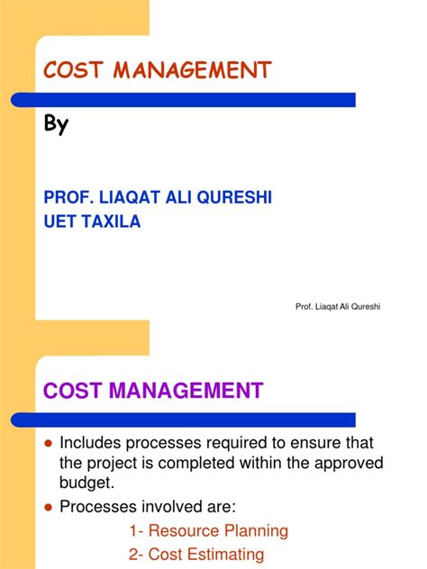 Cost Management Pdf Baseline Budgeting Cost Accounting