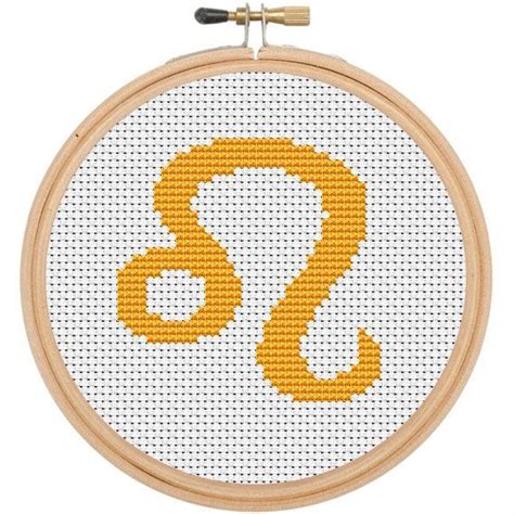Color Chart With Symbols Leo Sign Of The Zodiac Cross Stitch Pattern