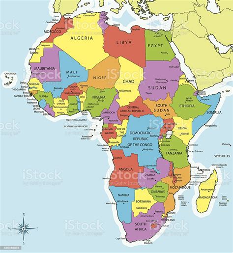 Egypt is the most popular tourist destination in africa with over 10 million tourists visiting a year. Africa Map Countries And Cities Stock Illustration - Download Image Now - iStock