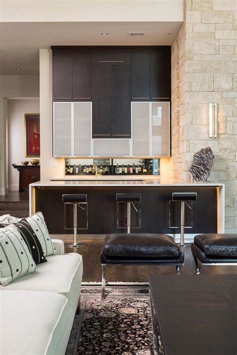 Contemporary Home Bar With Black Cabinets Hgtv