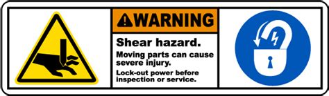 Shear Hazard Moving Parts Label Save Instantly